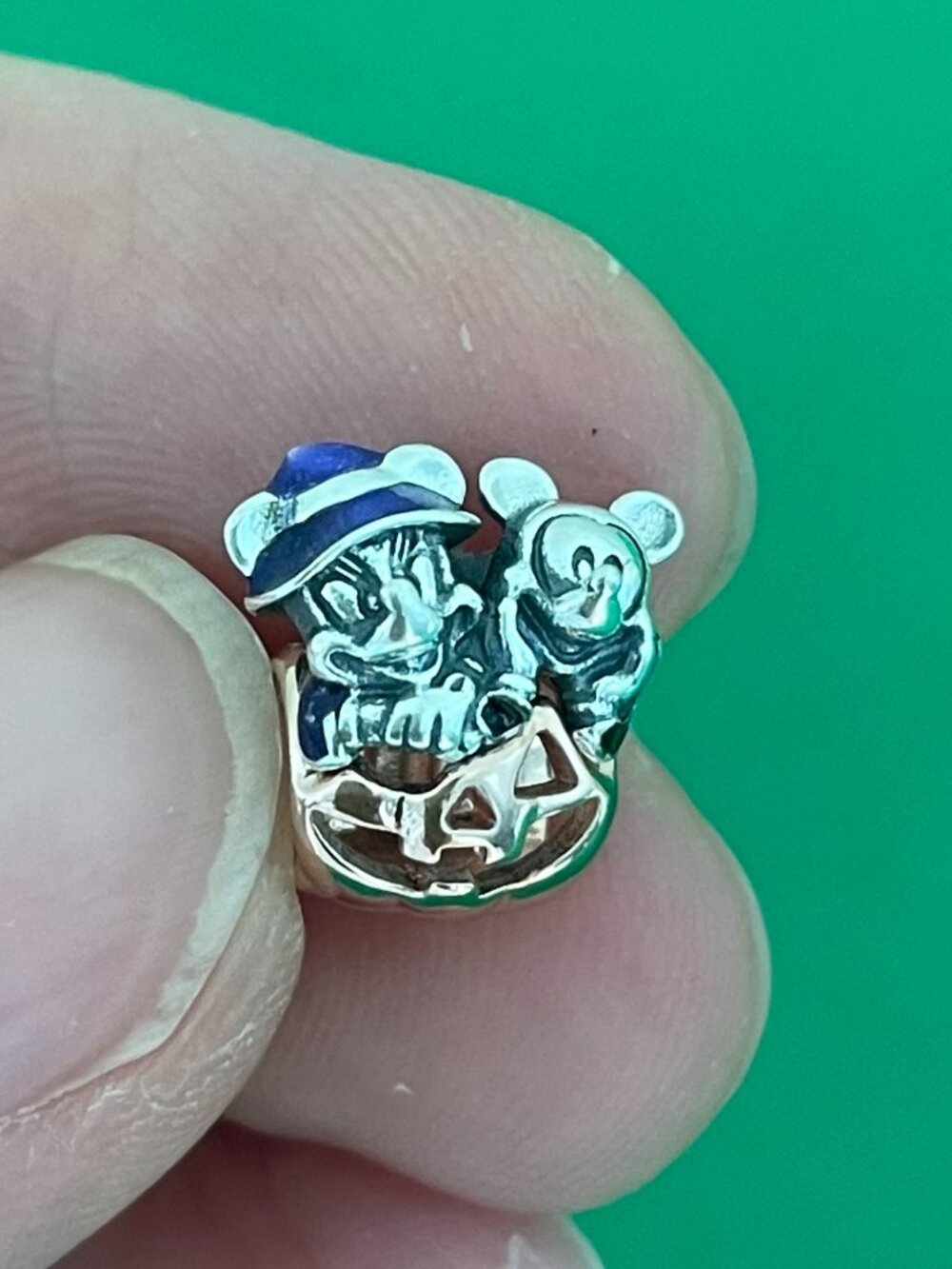 Authentic Pandora Disney Mickey Mouse & Minnie Mouse Halloween Pumpkin Charm